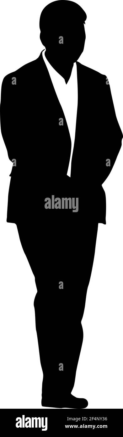 Silhouette businessman man in suit with tie on a white background Stock ...