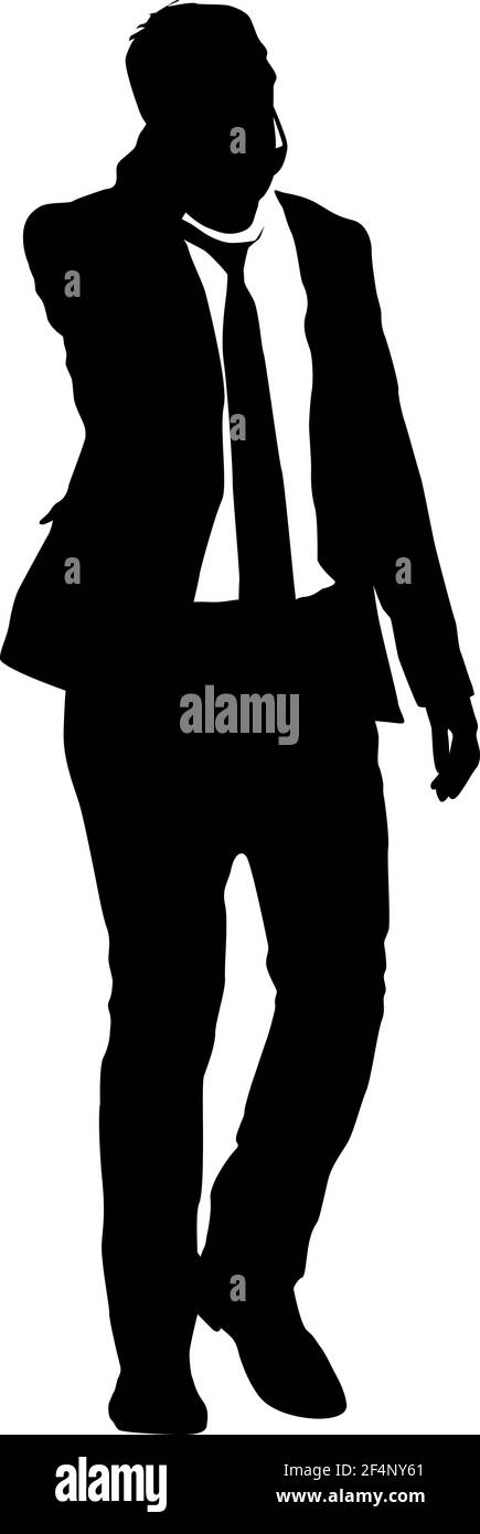Silhouette businessman man in suit with tie on a white background Stock ...