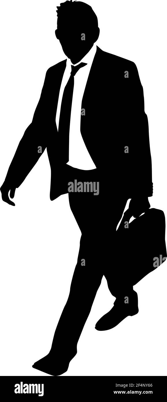 Silhouette businessman man in suit with tie on a white background Stock ...
