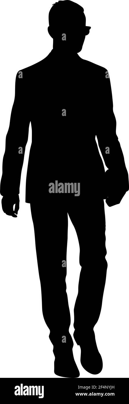 Silhouette businessman man in suit with tie on a white background Stock ...