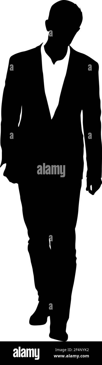 Silhouette businessman man in suit with tie on a white background Stock ...