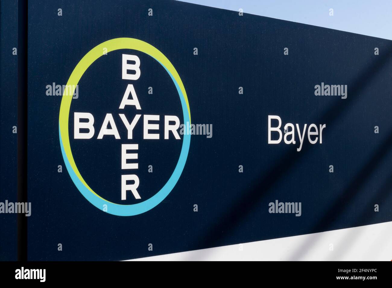 Windfall - Circa March 2021: Bayer logo. Bayer AG is a pharmaceutical and life sciences company making consumer healthcare products and agricultural c Stock Photo