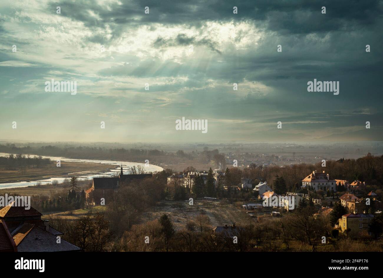 Panorama of the city of Sandomierz, Poland. Stock Photo