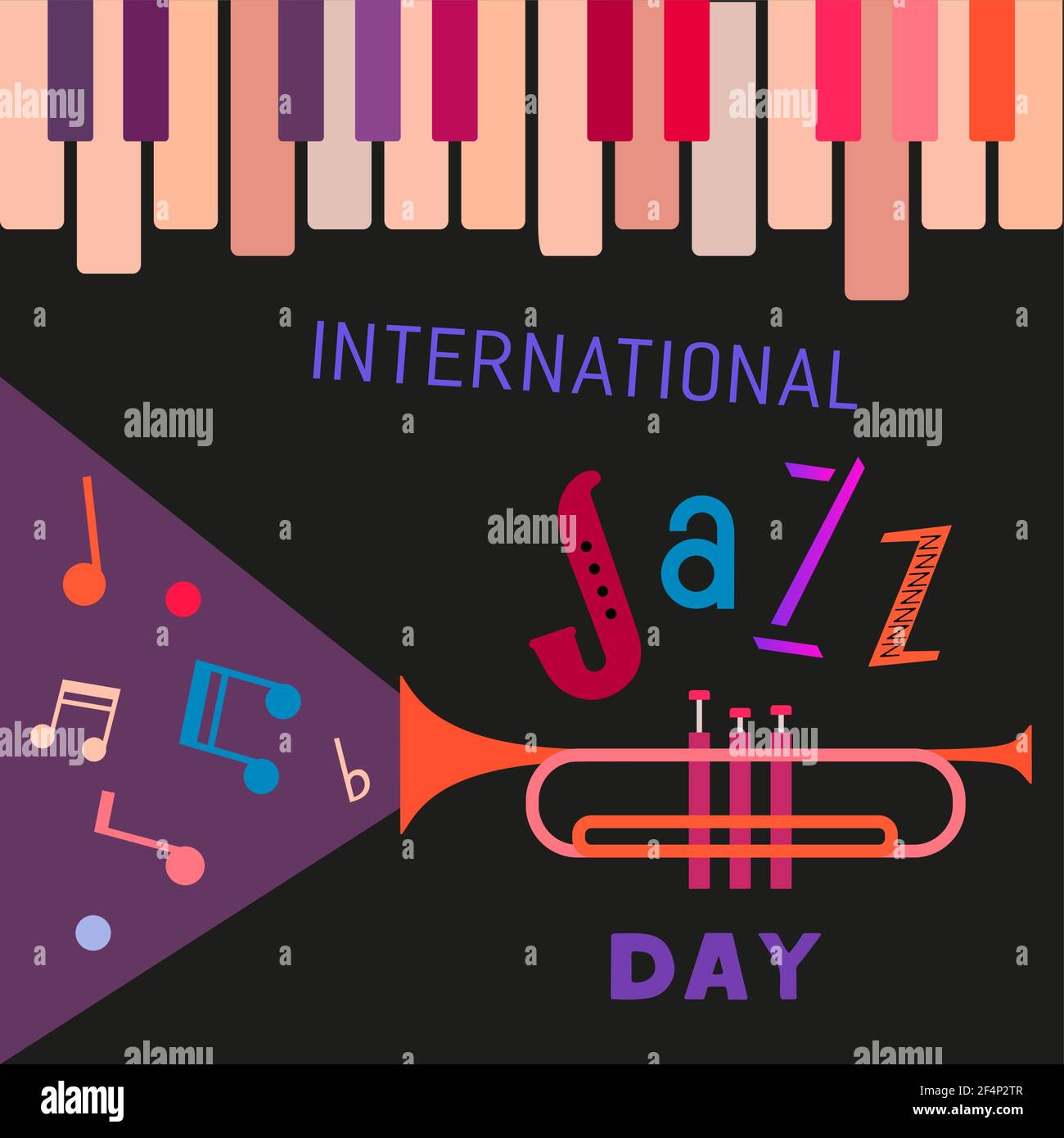 International Jazz Music Day Stock Vector