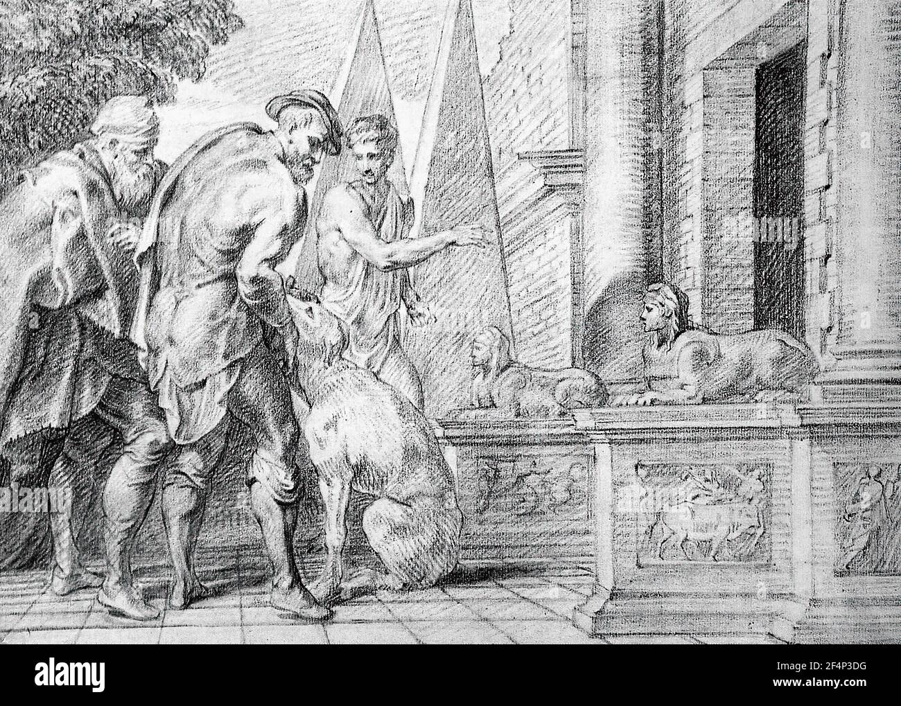 Theodoor van Thulden - Odysseus Recognised His Dog Stock Photo