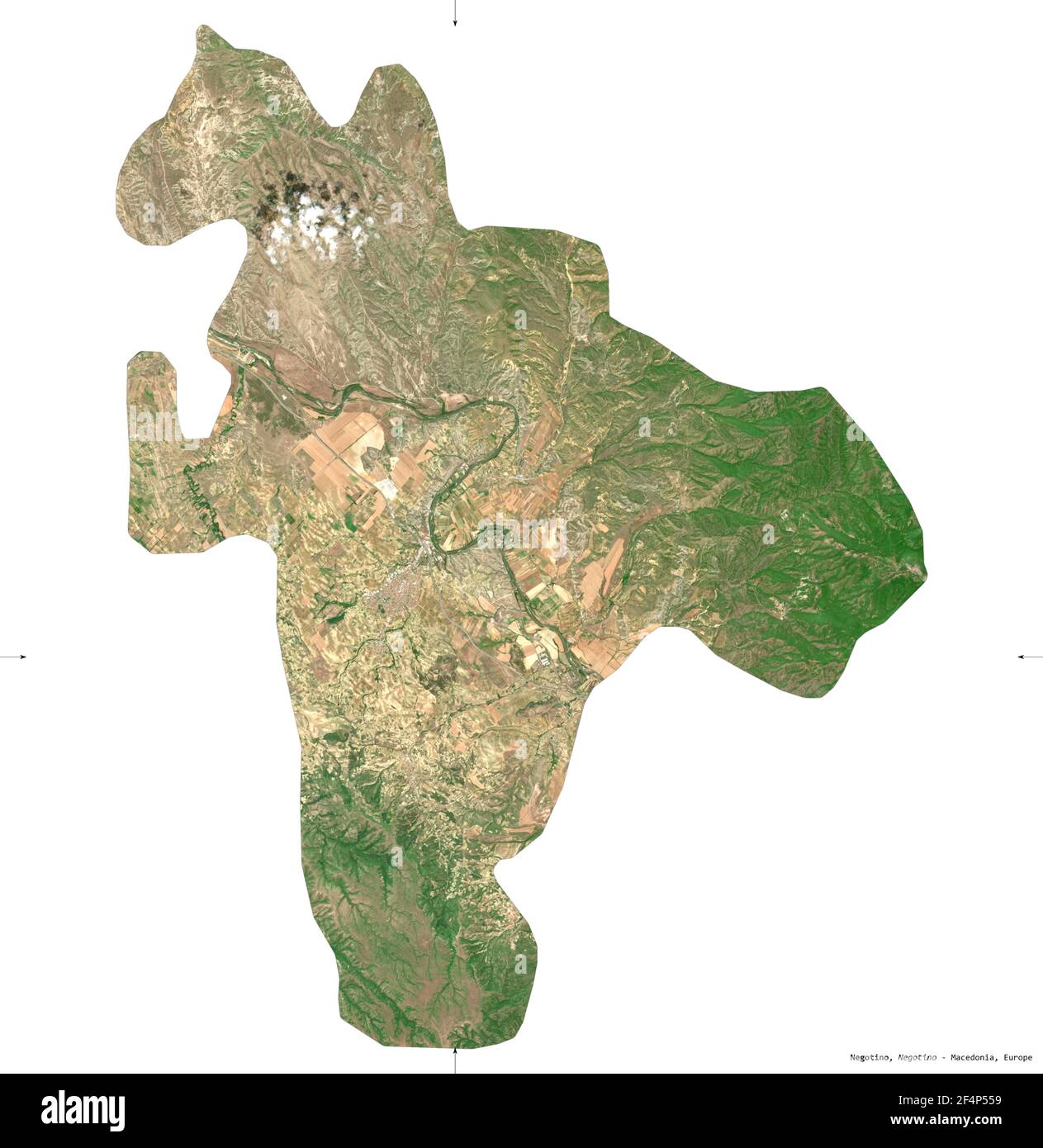 Negotino, municipality of Macedonia. Sentinel-2 satellite imagery ...