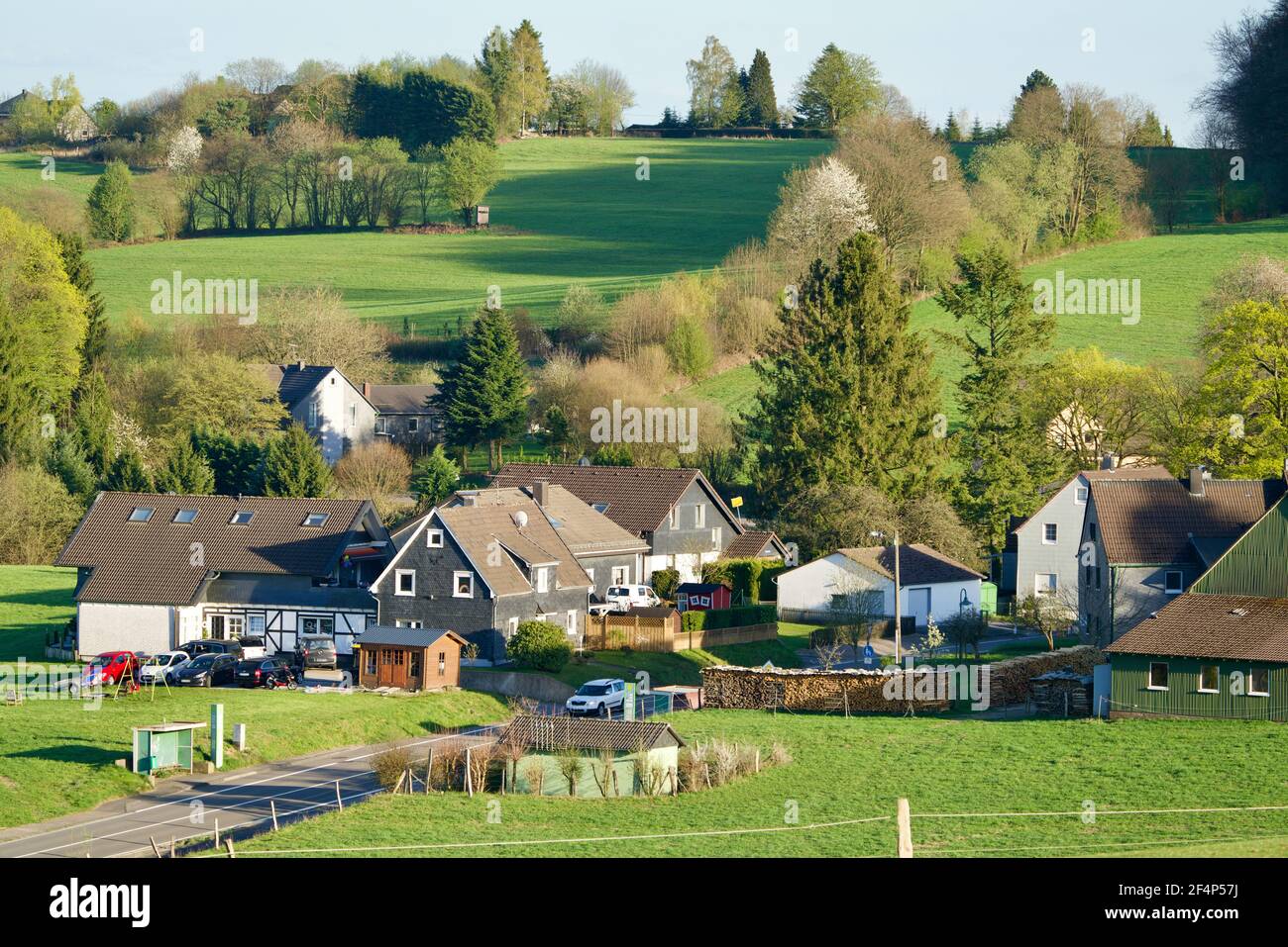 Close-up of a Llittle village at spring-time Stock Photo
