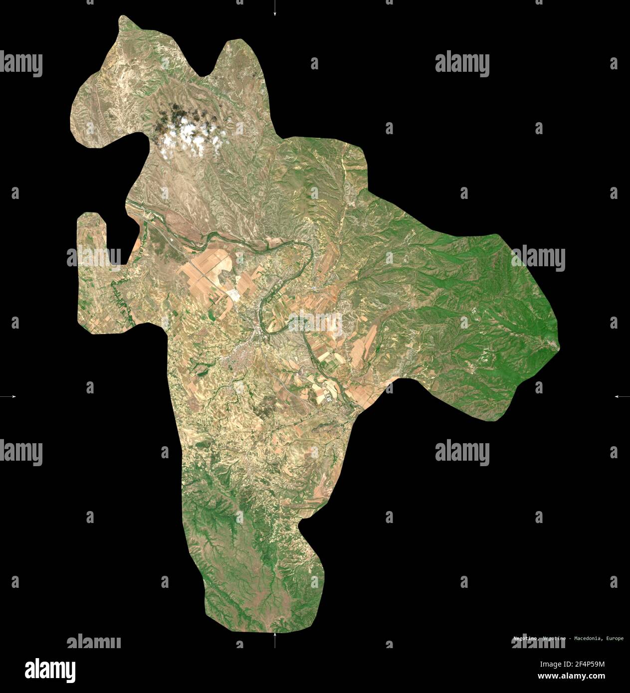 Negotino, municipality of Macedonia. Sentinel-2 satellite imagery ...