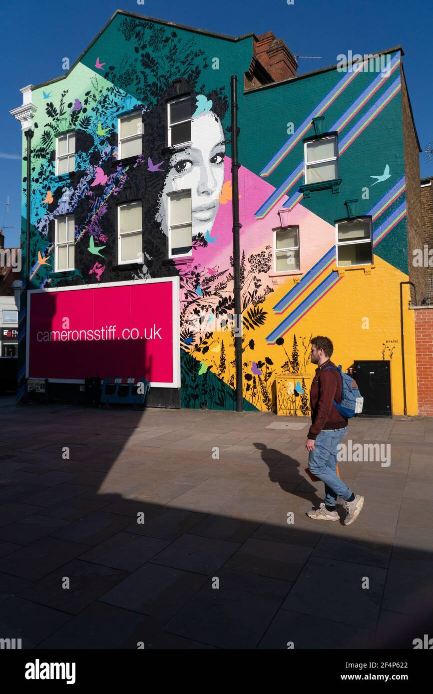 Willesden Lane Sainsbury's mural, London, England Stock Photo Alamy
