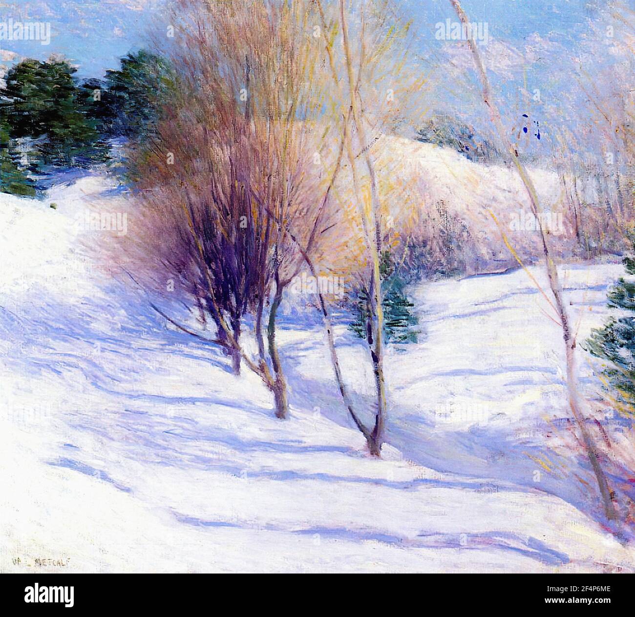 Willard Metcalf - Winter New Hampshire 1914 Stock Photo - Alamy