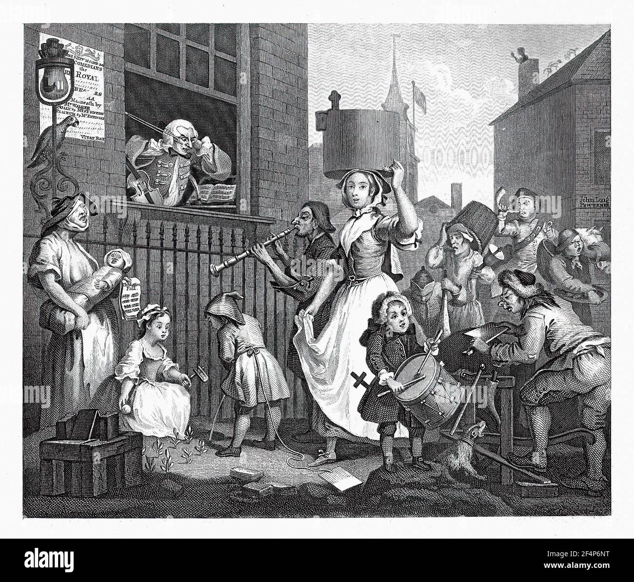 William Hogarth- Enraged Musician 1741 Stock Photo