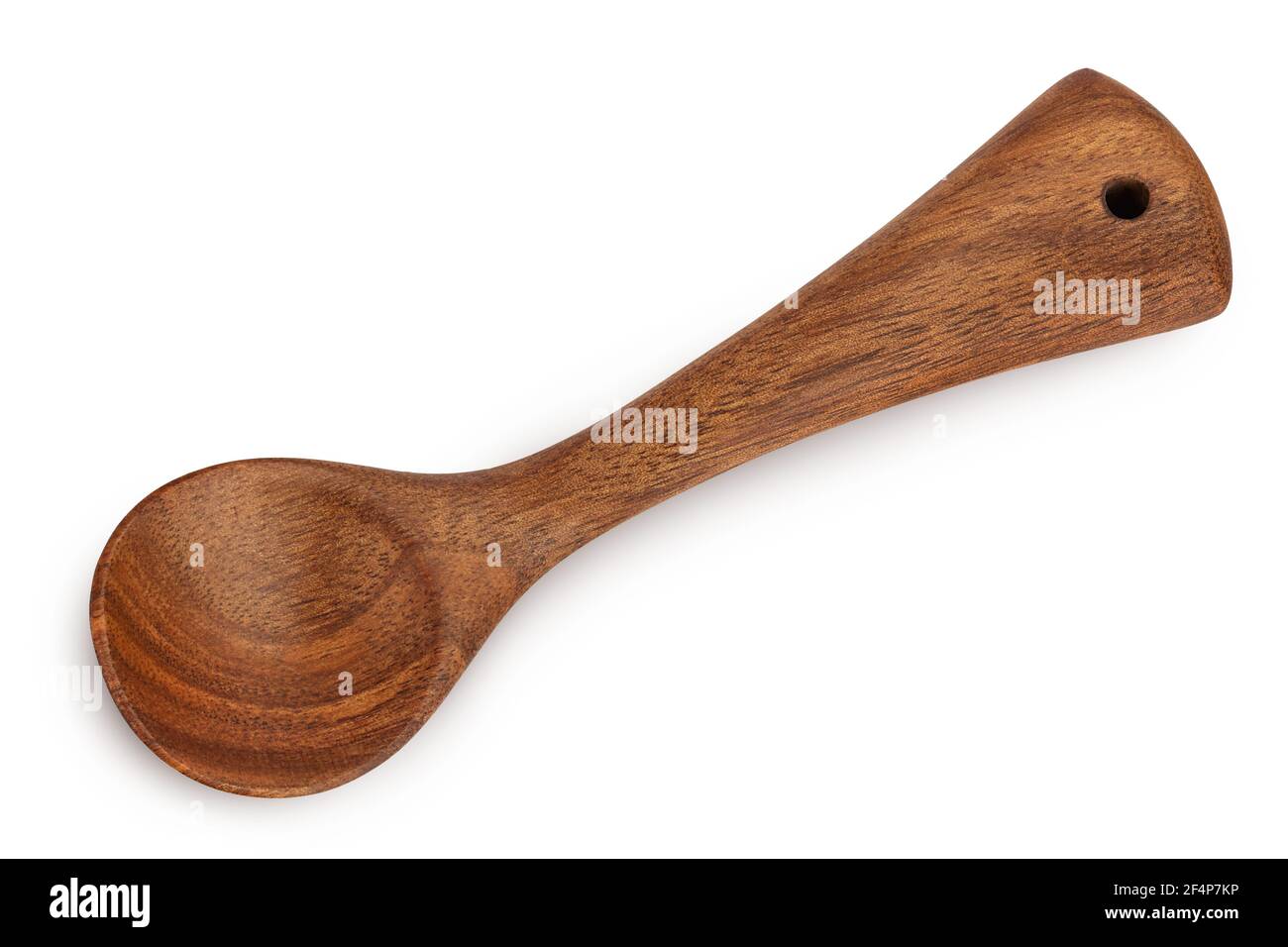 empty wooden spoon isolated on white background with clipping path Stock Photo