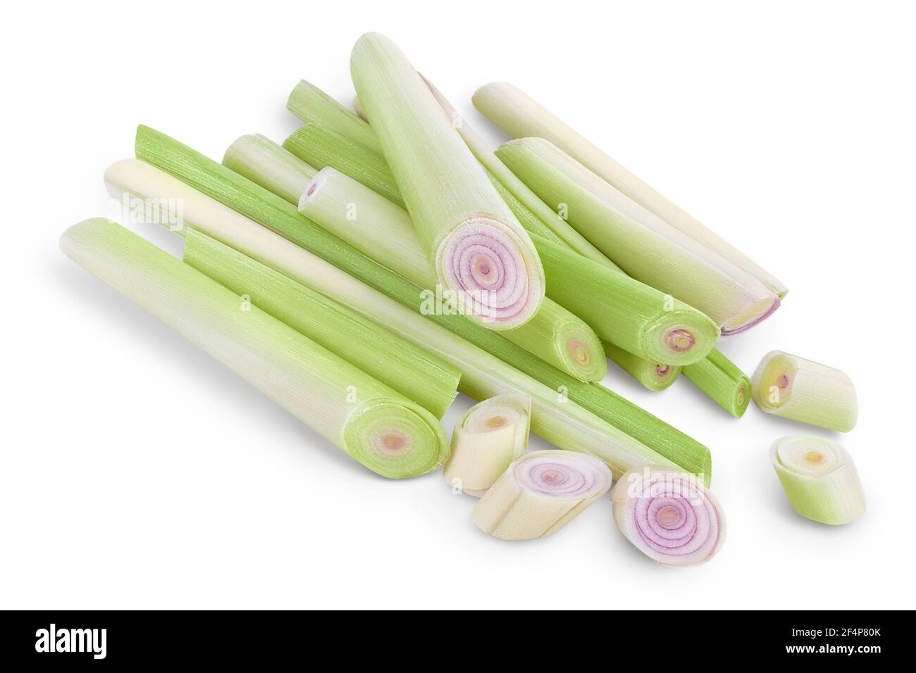 Fresh Lemongrass isolated on white background with clipping path and full depth of field Stock Photo