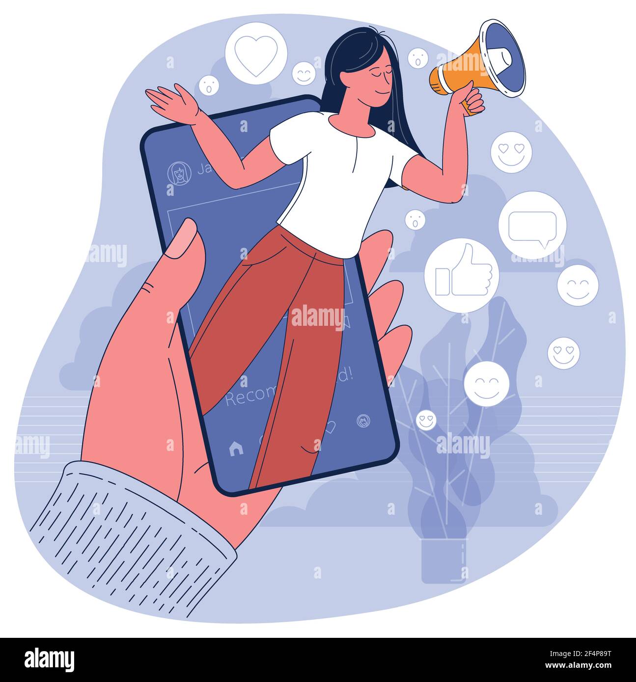 Social media influencer at work Stock Vector Image & Art Alamy