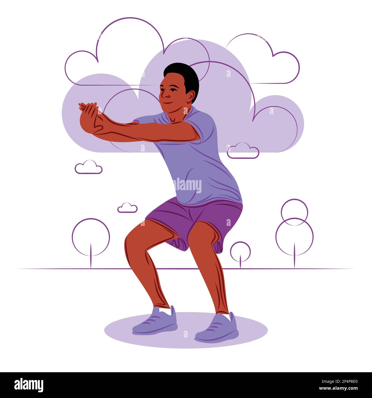 Vector fitness man in shadow of sharp lines style Stock Vector Image ...