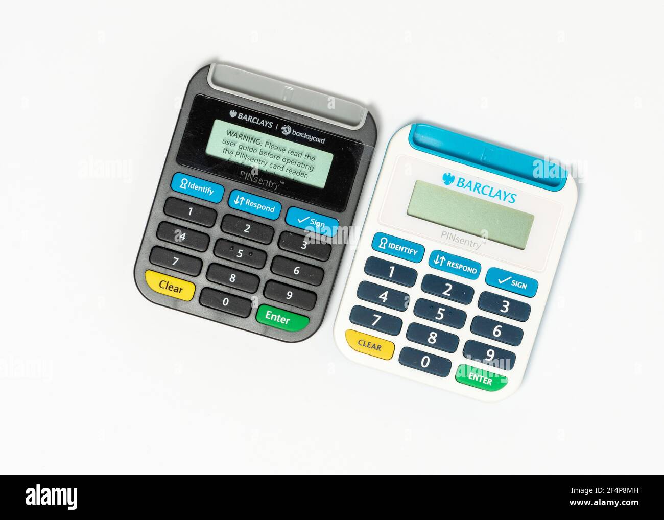 Old and new Barclays Pinsentry card reader devices Stock Photo - Alamy