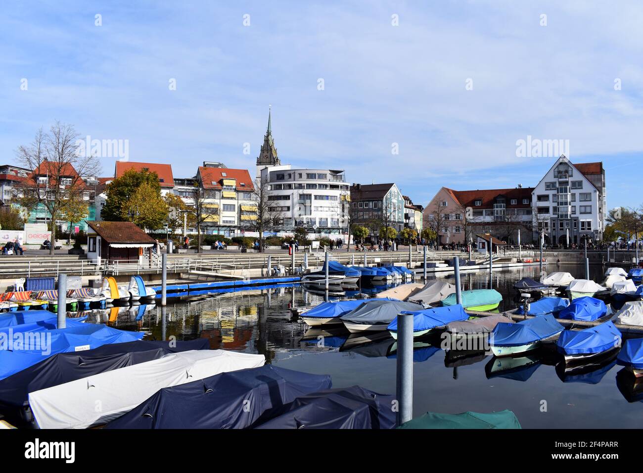 Pier on Lake Constance. Friedrichshafen. Stock Photo