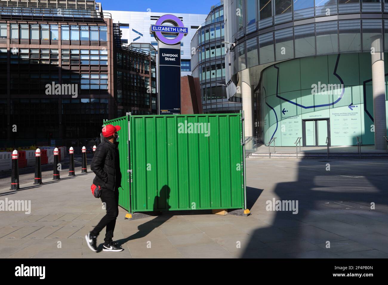 London *UK(, 22 March 2021: Originaly scheduled for completion in 2018 The - Crossrail - Elizabeth Line is still under construction in 2021. Stock Photo