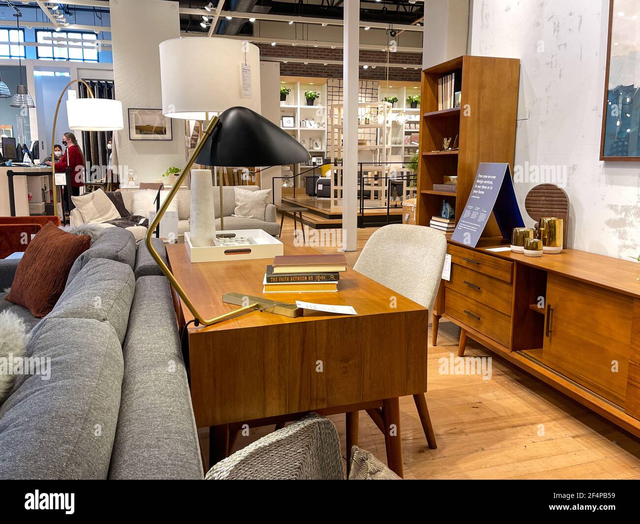 Orlando, FL USA March 6, 2021 A home office display at a West Elm