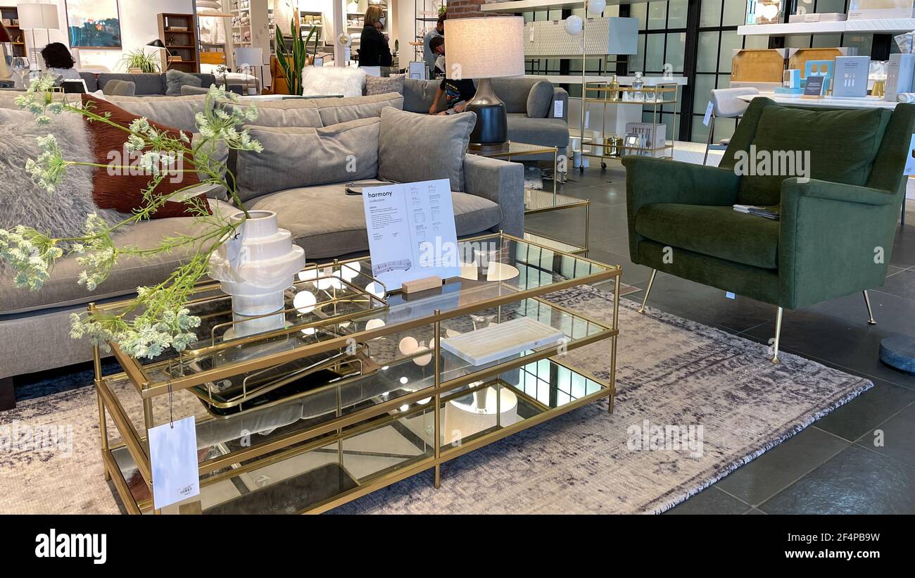 Orlando, FL USA March 6, 2021 A couch , chair and tables display at