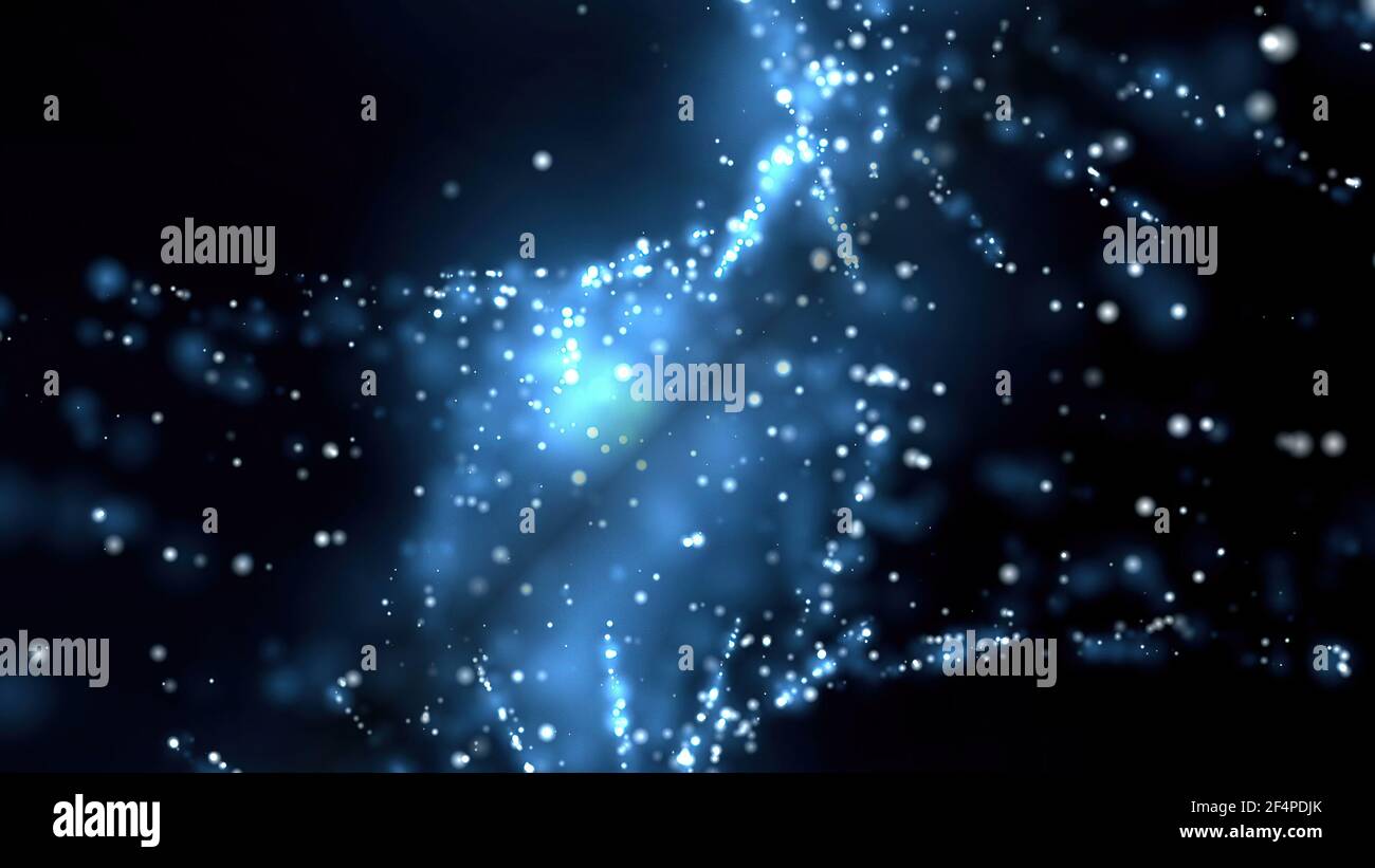Blue Dust Particles over black 3d illustration Stock Photo - Alamy