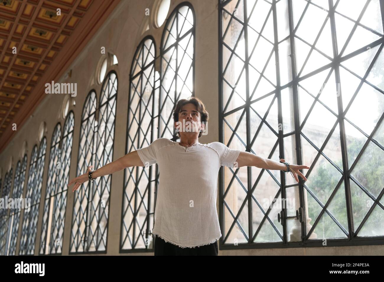 Male performer expressing freedom in dance Stock Photo