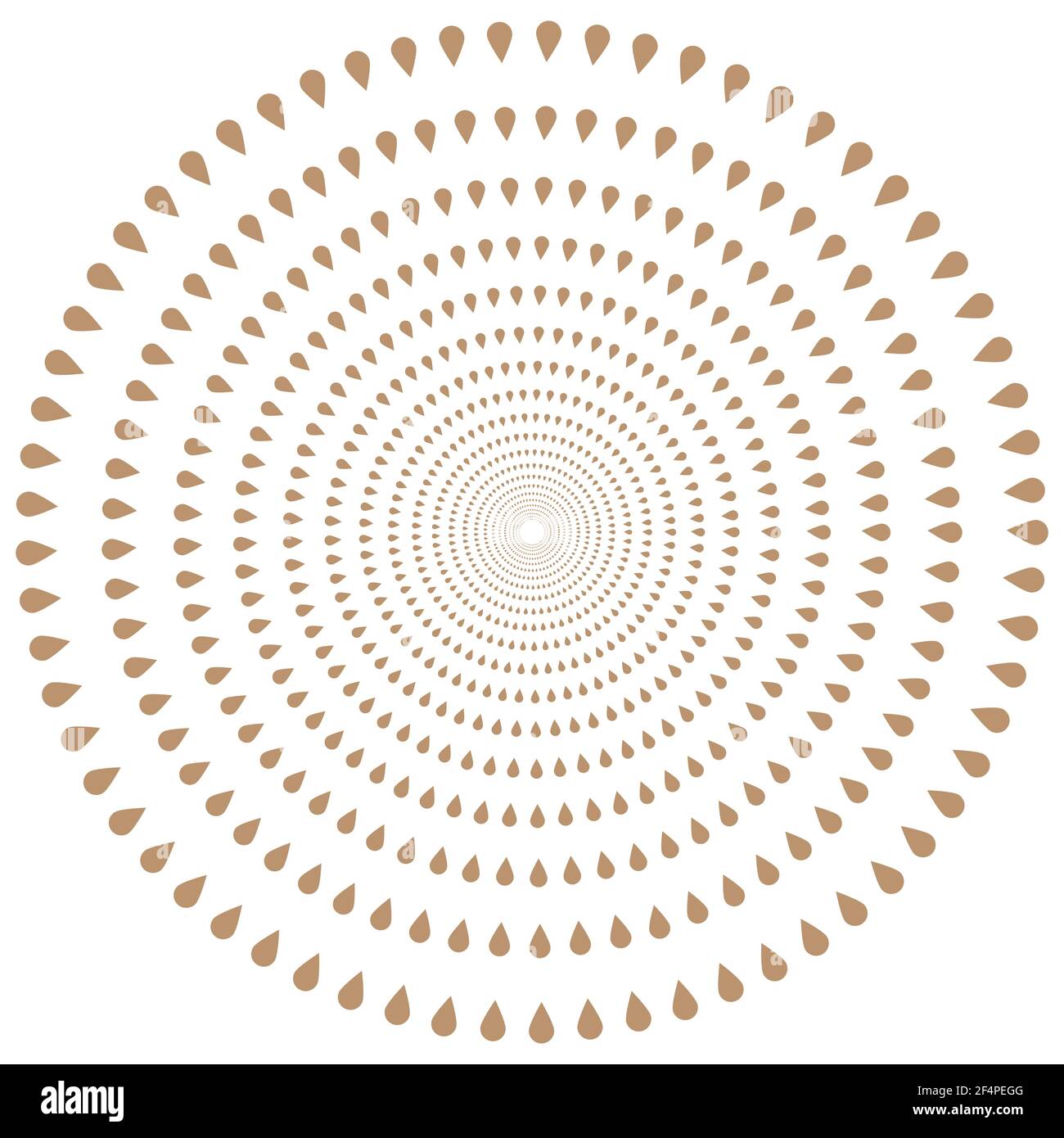 Abstract vector round ornament. Beige gentle drops. Design element Stock Vector