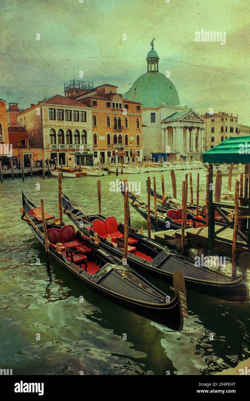 old Venice grand channel, Italy Stock Photo Alamy
