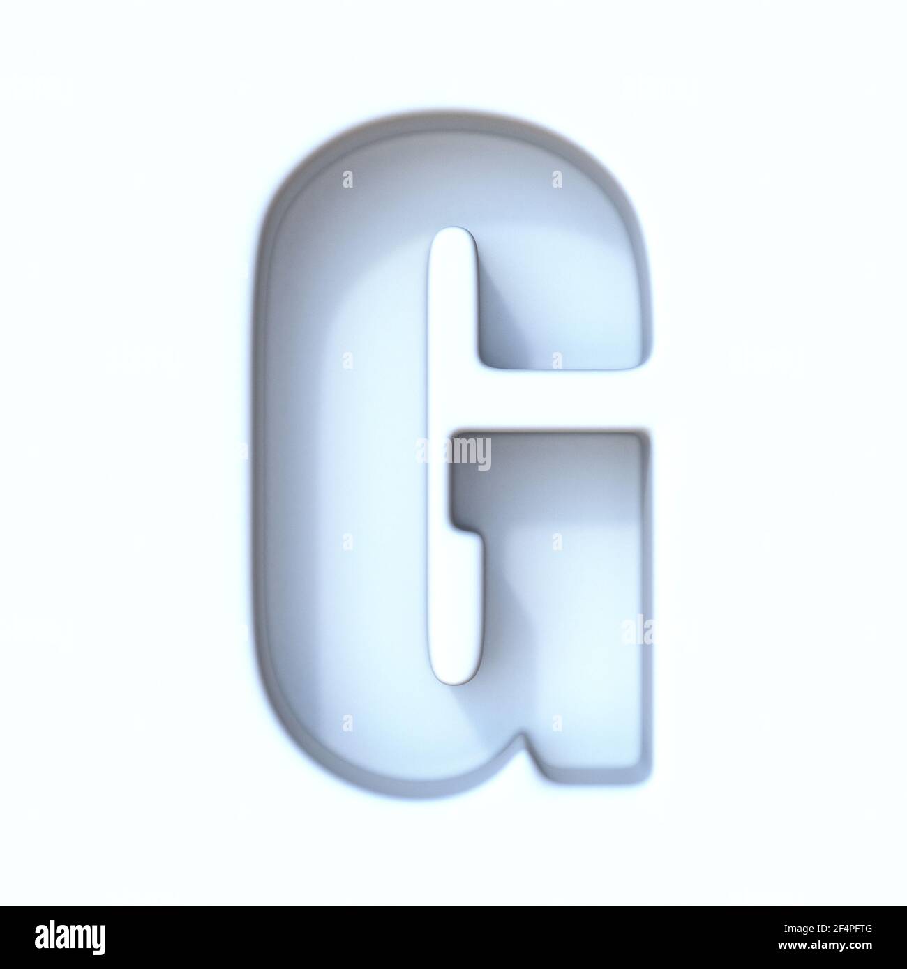 White hole shadow font Letter G 3D render illustration isolated on ...