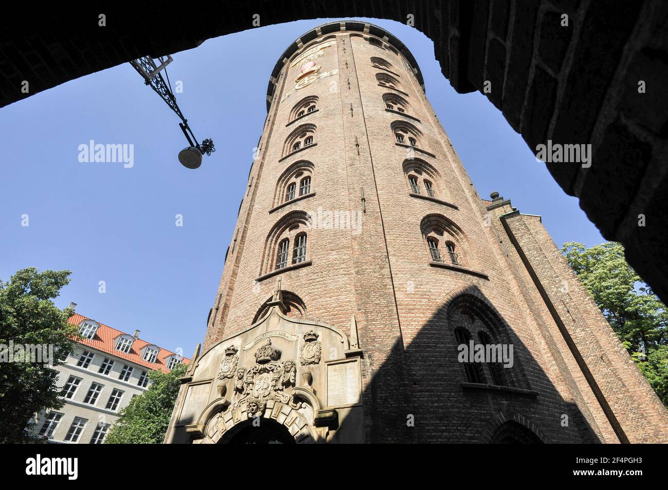 Baroque Rundetarn (Round Tower) 1637 1642 bulit by Hans van Steenwinckel the Younger for king Christian IV of Denmark as a astronomical observatory, w Stock Photo