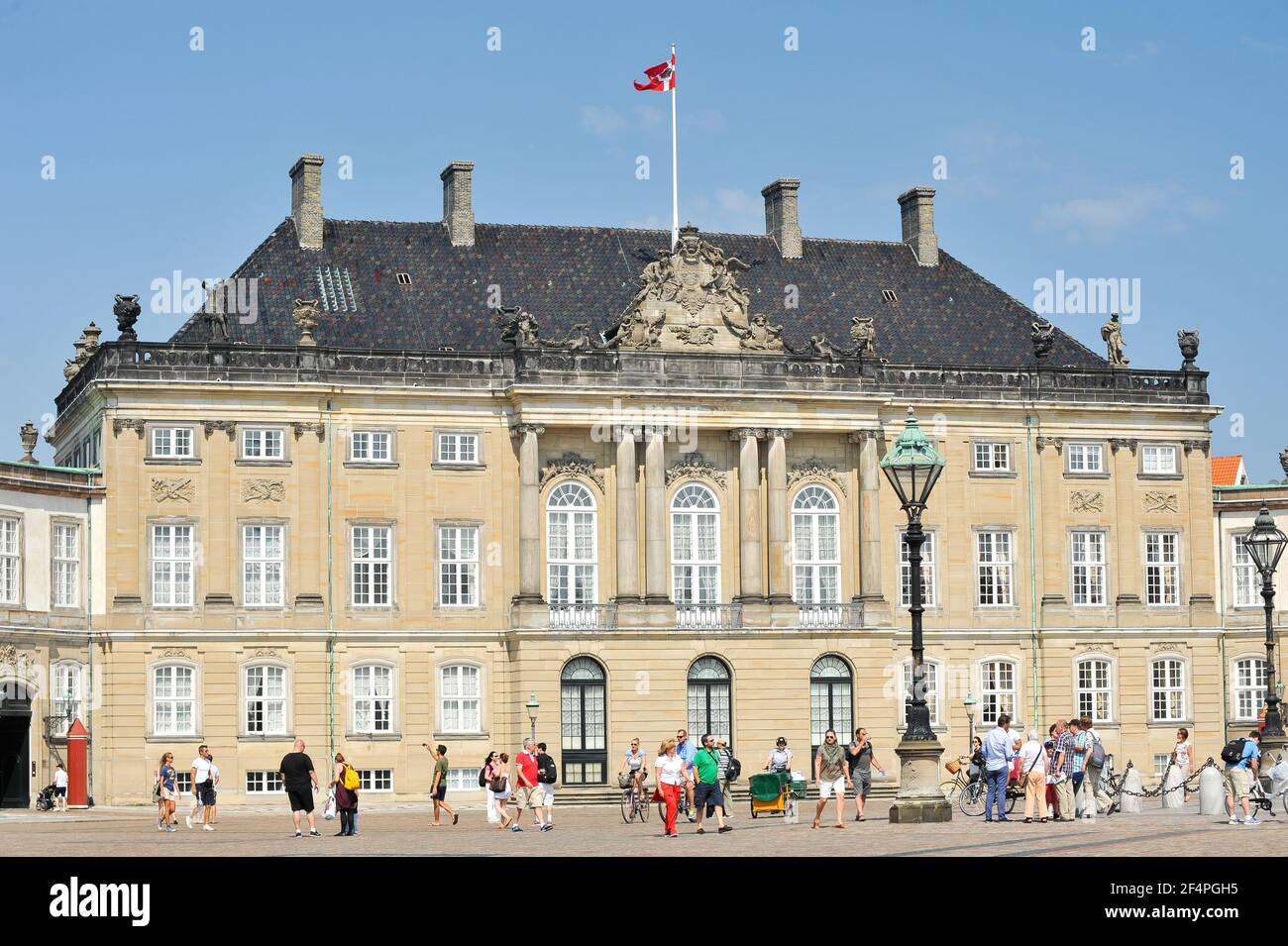 Rococo Frederik VIII's Palae or Brockdorffs Palae (Frederick VIII's Palace  or Brockdorff's Palace) of Amalienborg Palace built 1750 1760, home of the  Stock Photo - Alamy