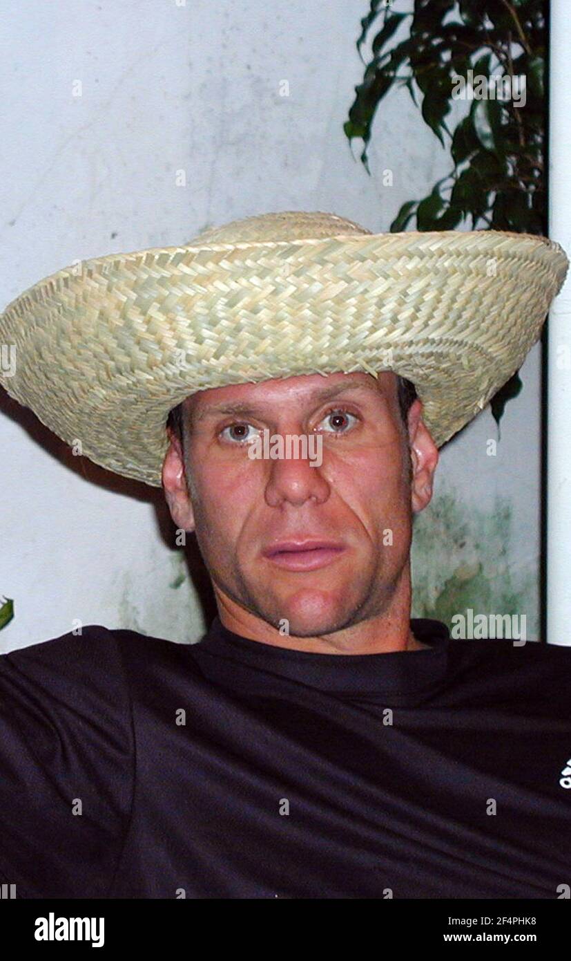 D.C. United player Jeff Agoos at a party in Santa Cruz de la Sierra, Bolivia, in March 2000. Stock Photo