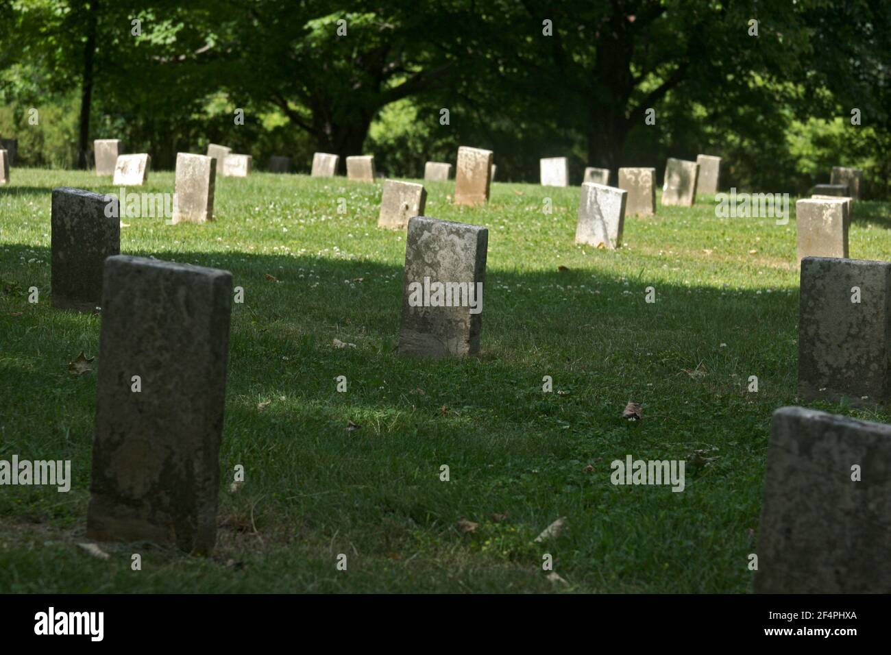 Lynchburg, VA, USA. The Confederate section in the Old City Cemetery, burial site of over 2000 soldiers. Stock Photo
