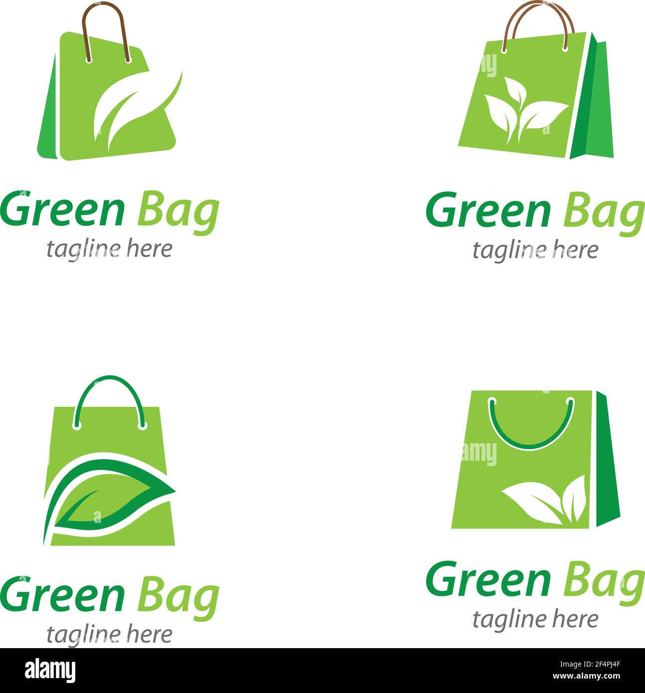 Green bag logo template icon vector design Stock Vector