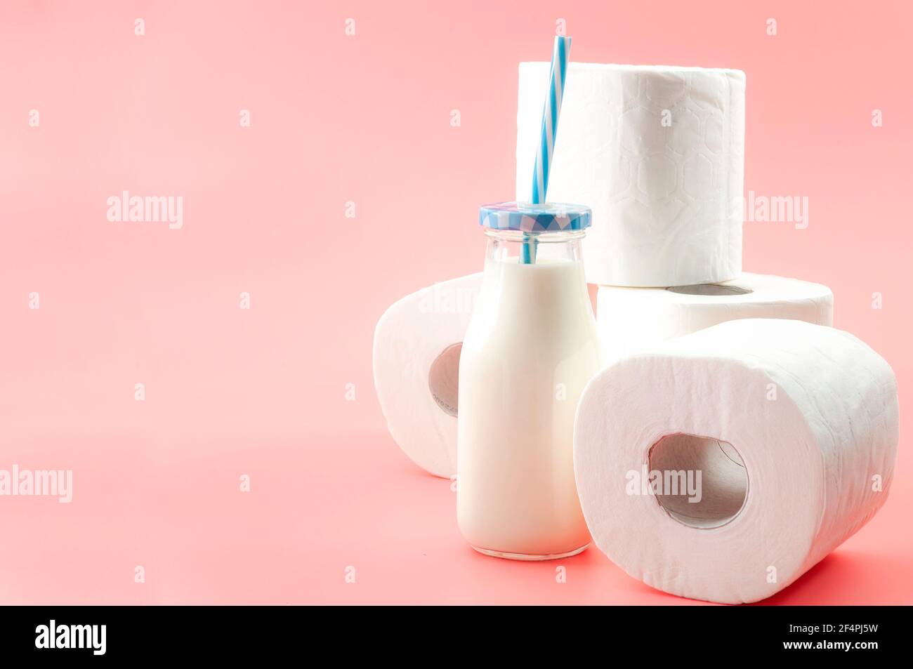 Lactose intolerance and the inability to digest milk concept theme with