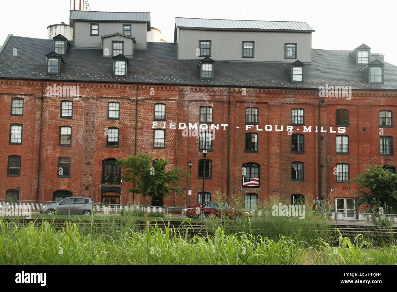 Lynchburg, VA, USA. The old Piedmont Flour Mill and Silo buildings on