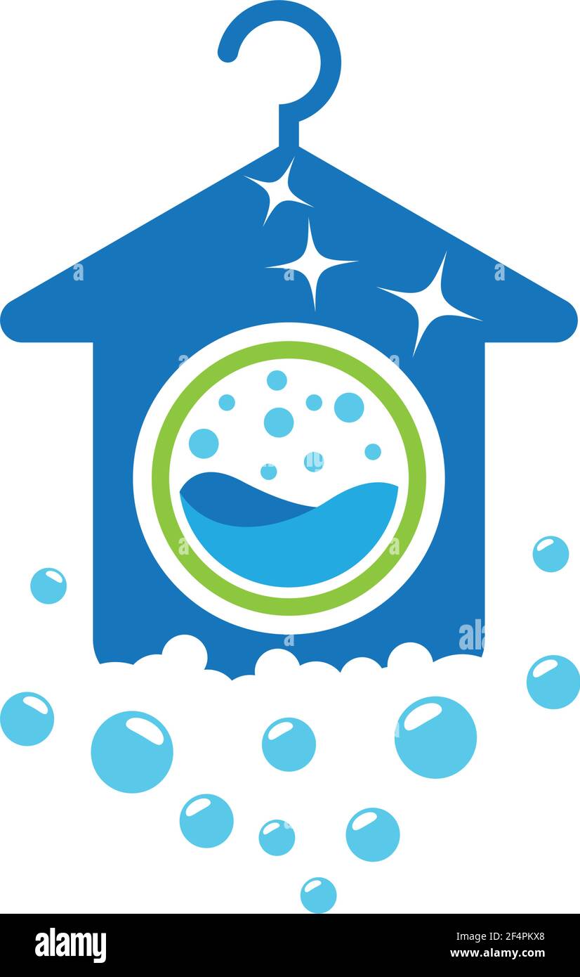 Laundry logo vector icon design Stock Vector