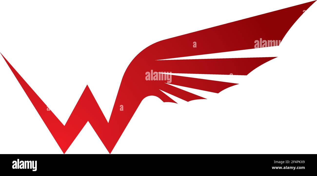 W letter wing logo vector icon design Stock Vector Image & Art - Alamy