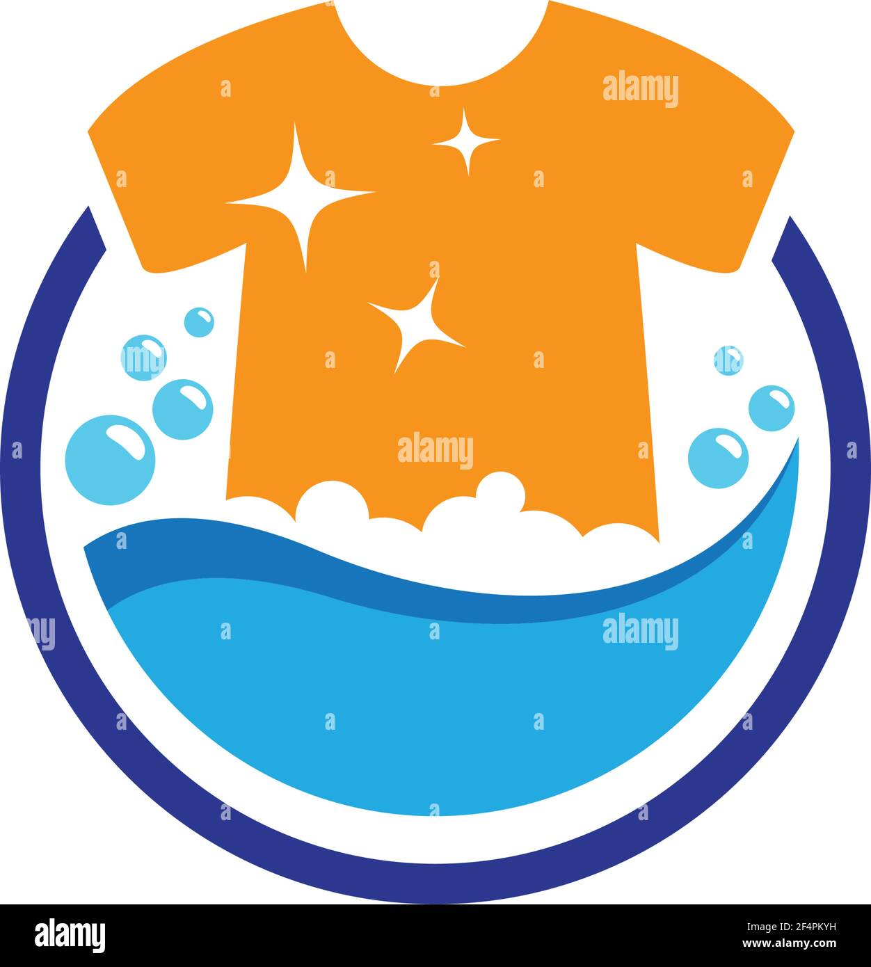 Laundry logo vector icon design Stock Vector
