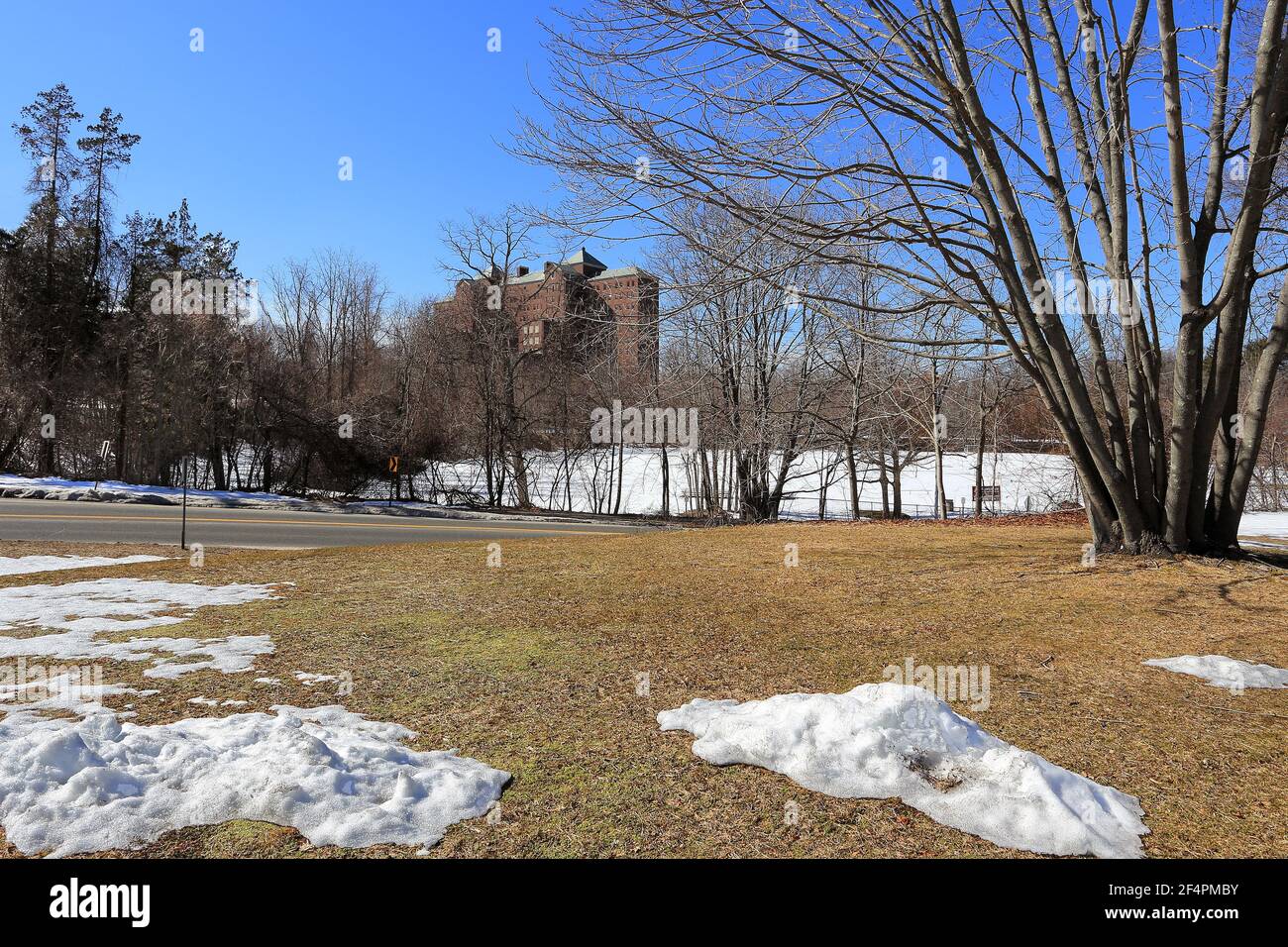 Abandoned psychiatric hospital Kings Park Long Island new York Stock