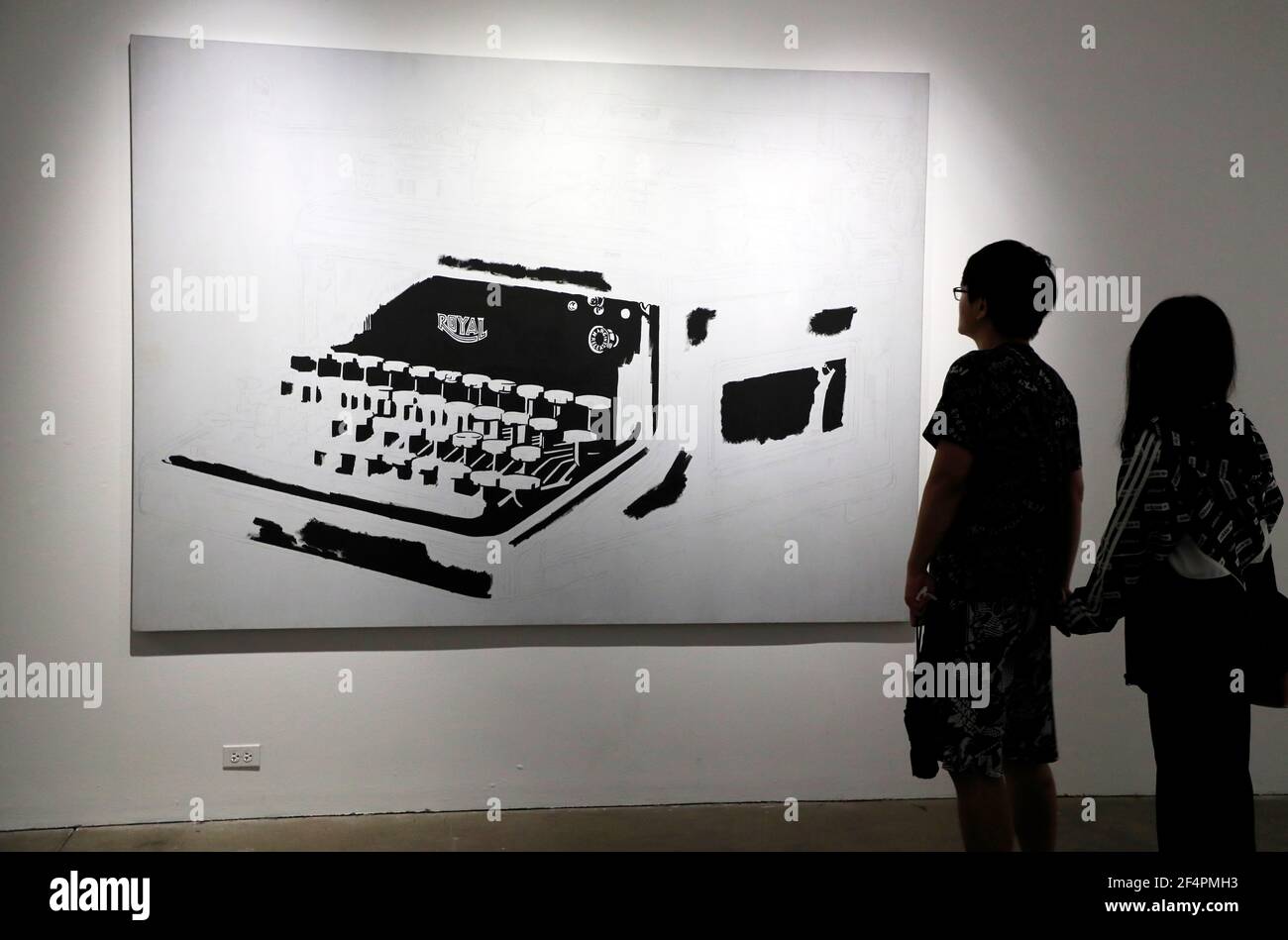 Typewriter 2 silkscreen print display in the Andy Warhol Museum.Pittsburgh.Pennsylvania.USA Stock Photo
