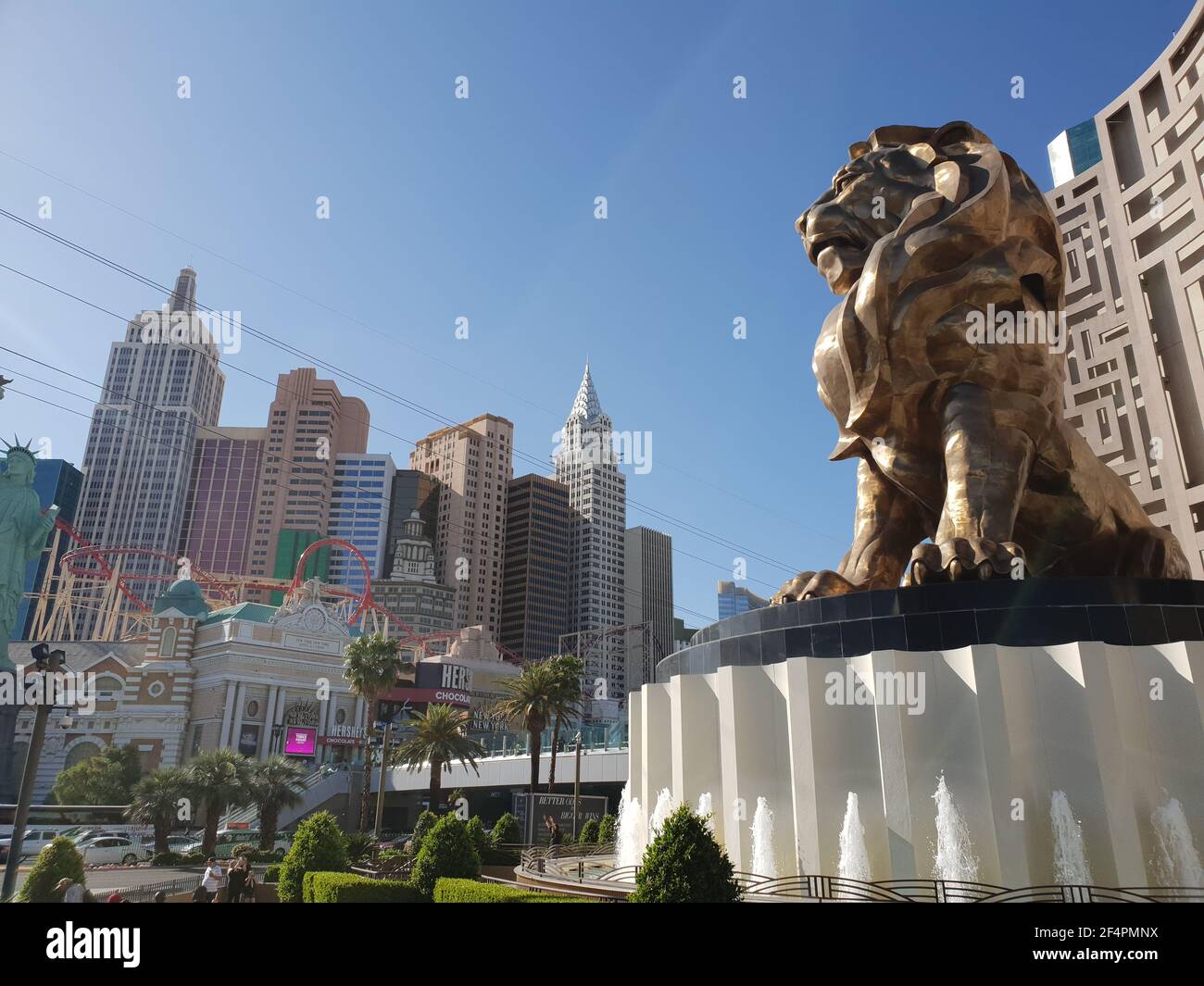 Lion standing proud, MGM Grand Casino, Las Vegas, Nevada, USA Stock Photo