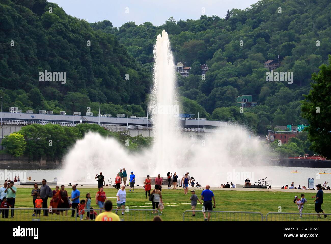 Point State Park Fountain in Point State Park in Downtown Pittsburgh.Pennsylvania.USA Stock