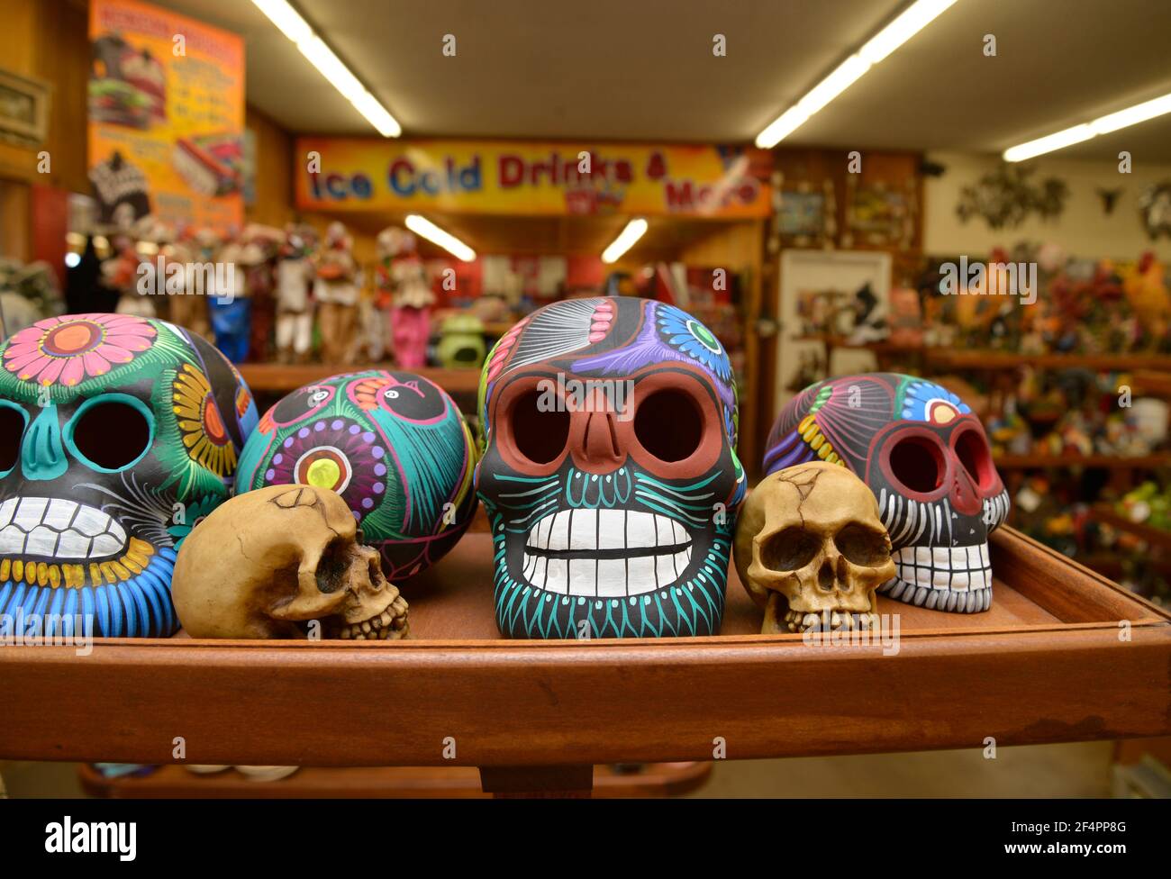 Souvenirs are offered at The Thing on Interstate 10 between Benson and Willcox, Arizona, USA. Stock Photo