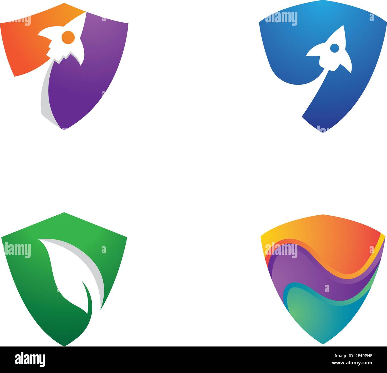 Shield gradient logo template vector icon design Stock Vector