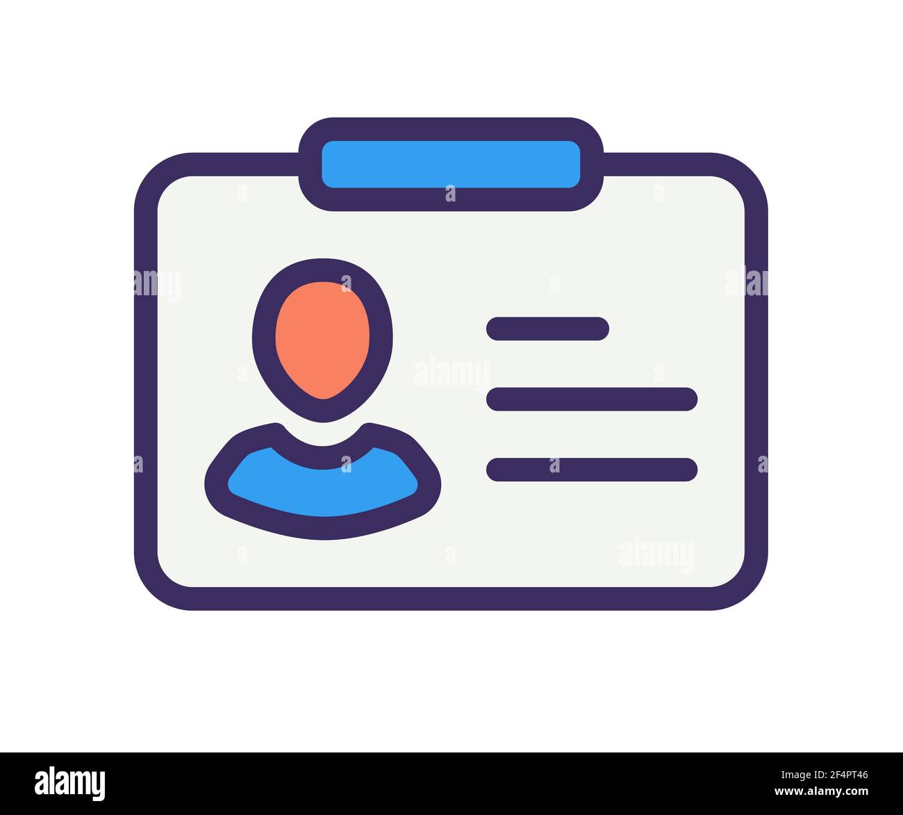 card id identity single isolated icon with filled line style vector ...