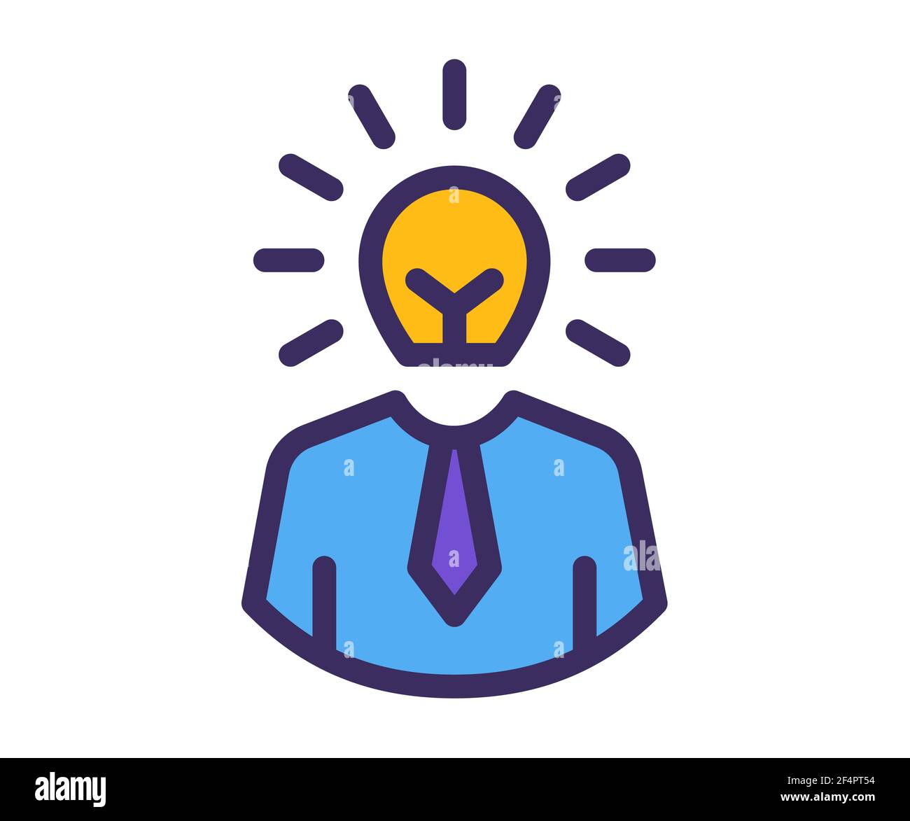 creative bulb idea single isolated icon with filled line style vector ...