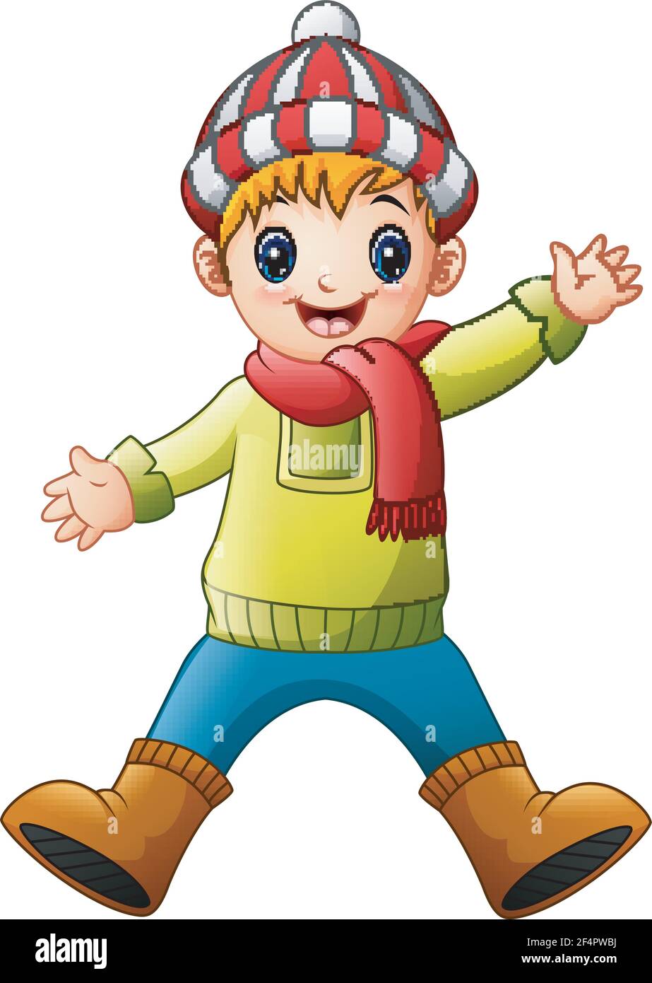 Vector illustration of Cute boy wearing winter clothes Stock Vector Image &  Art - Alamy