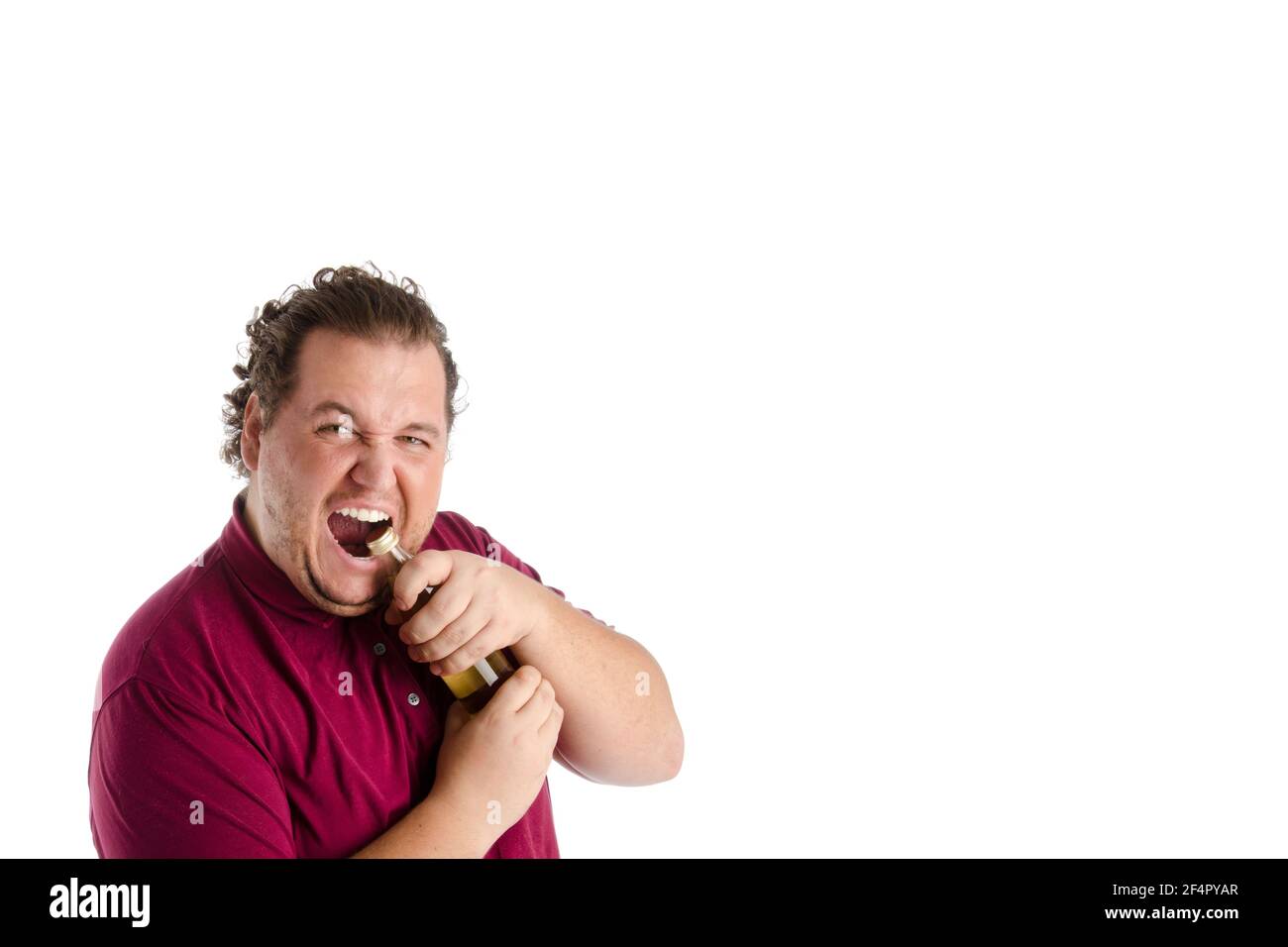 Funny fat man and red wine Stock Photo Alamy