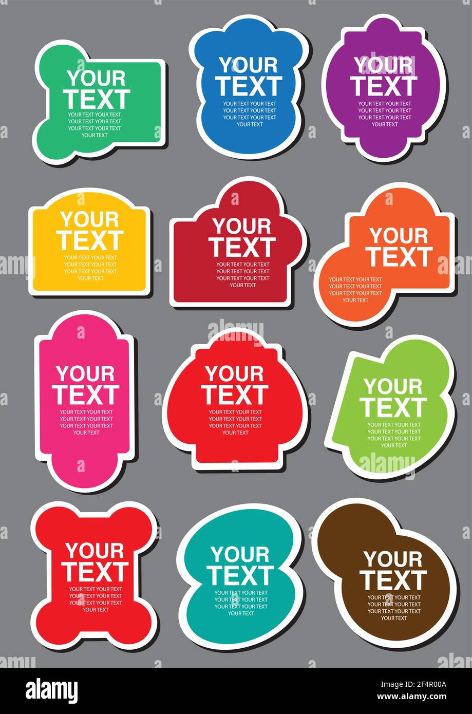 A set of colorful shapes cutout with area for own text. Vector ...